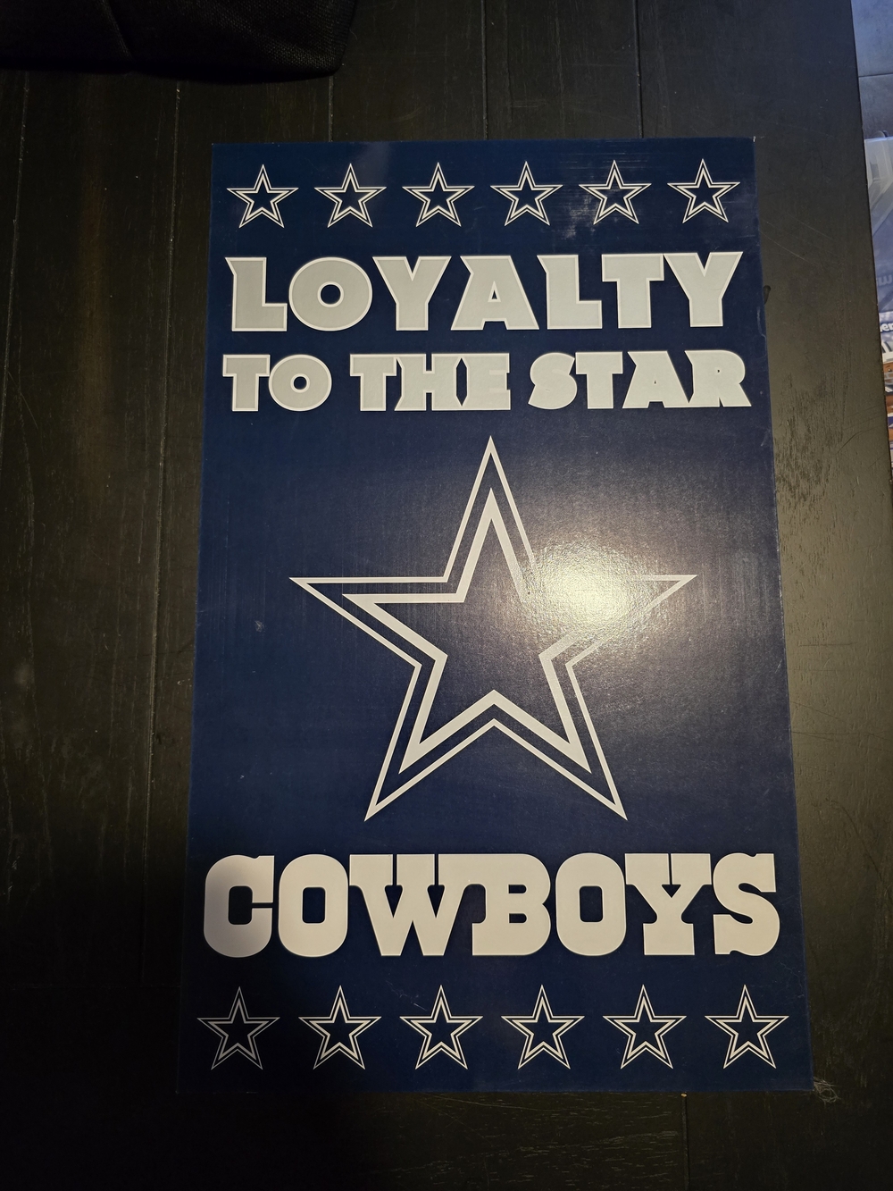 Fanatics Dallas Cowboys Navy and White Loyalty Wall Art 13.5"×22"
